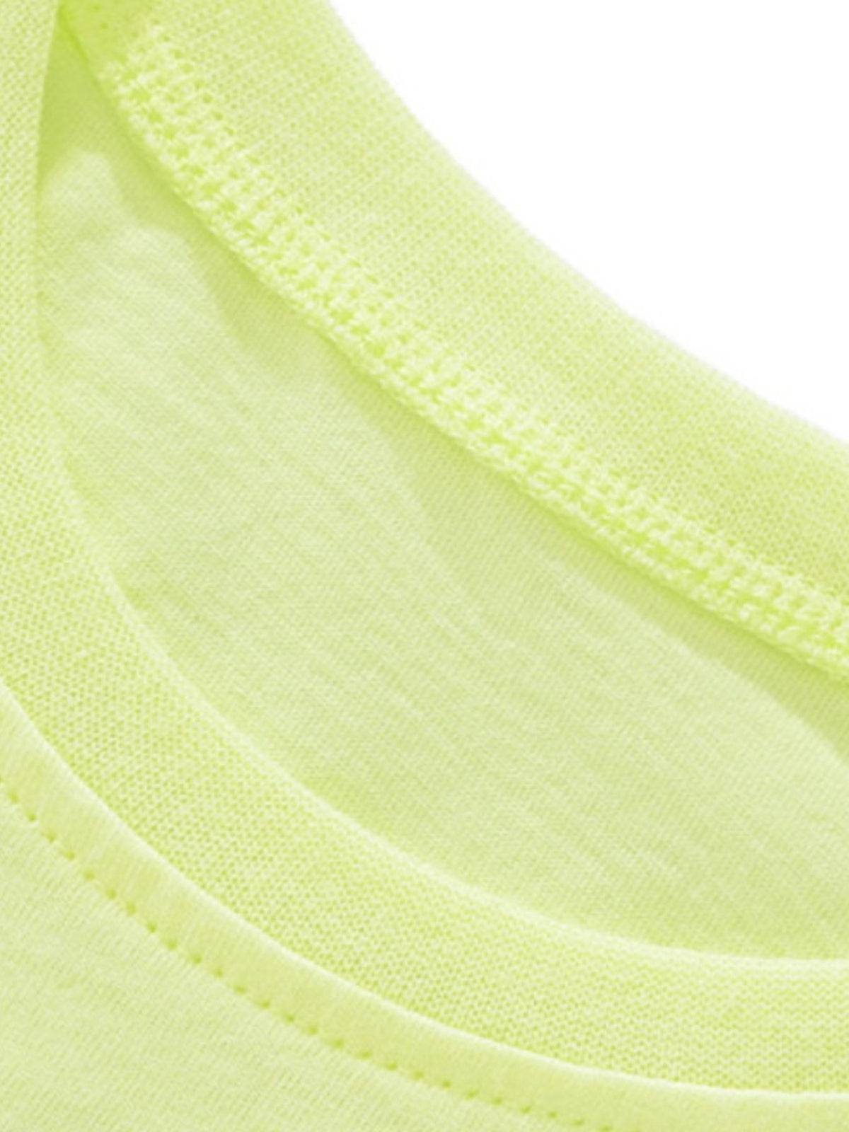 Toddler crew neck t-shirt in bright yellow cotton with reinforced stitching detail.