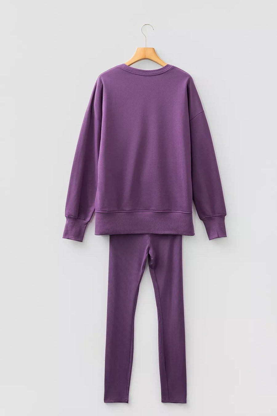 Mauve relaxed lounge set with crew neck