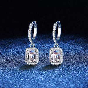 925 sterling silver,Moissanite,1ct Carat weight: 1ct Care instructions: Avoid we earrings in clear with drop silhouette