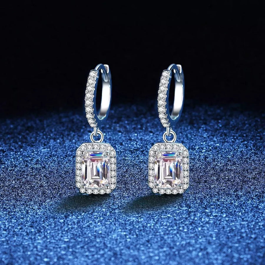 925 sterling silver,Moissanite,1ct Carat weight: 1ct Care instructions: Avoid we earrings in clear with drop silhouette