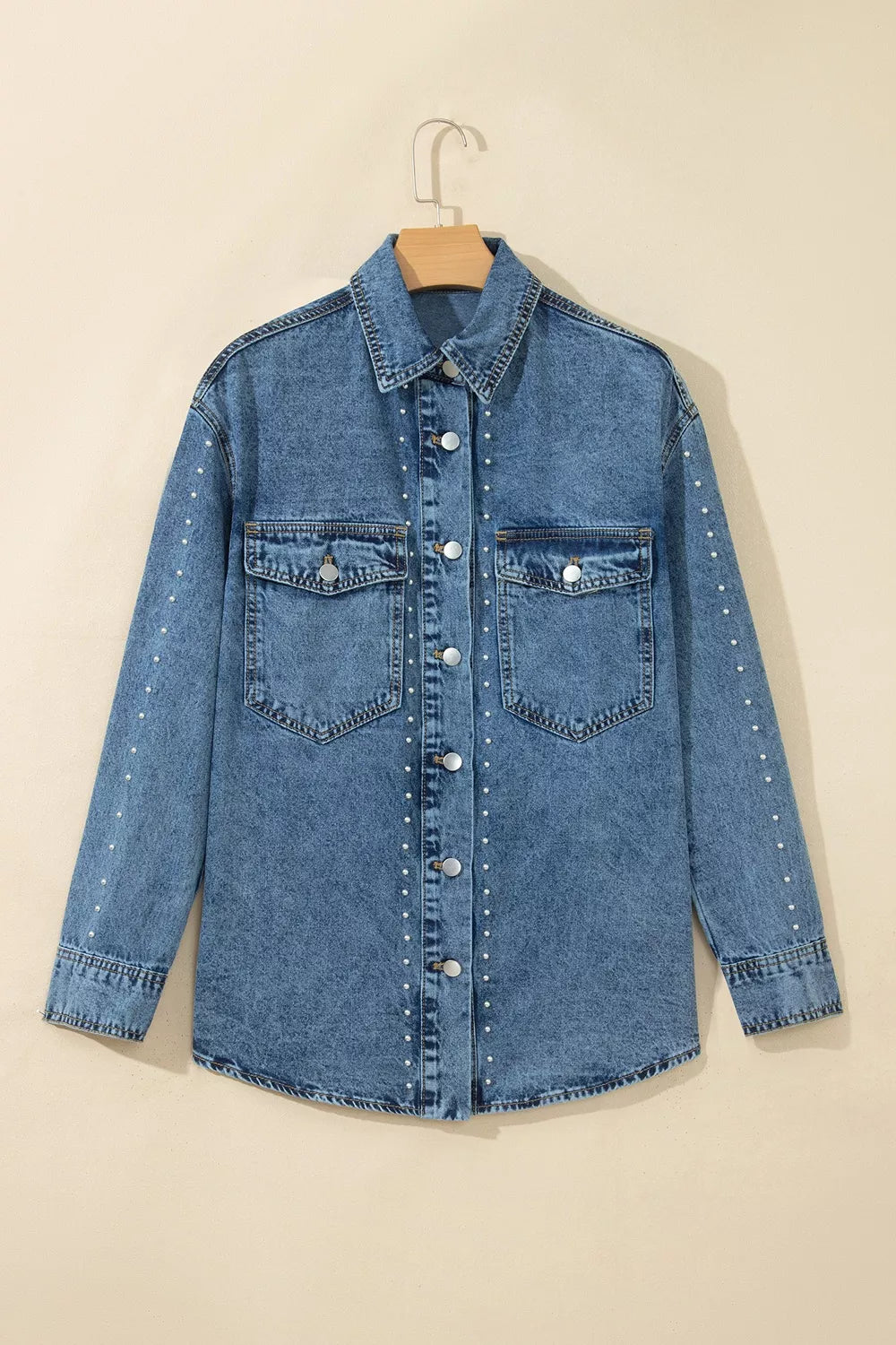 western denim jacket in Medium with collared