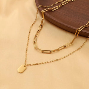Gold with necklace with double layered 10