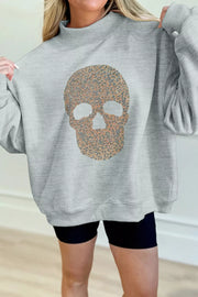 Gray sweatshirt featuring basic style and graphic print