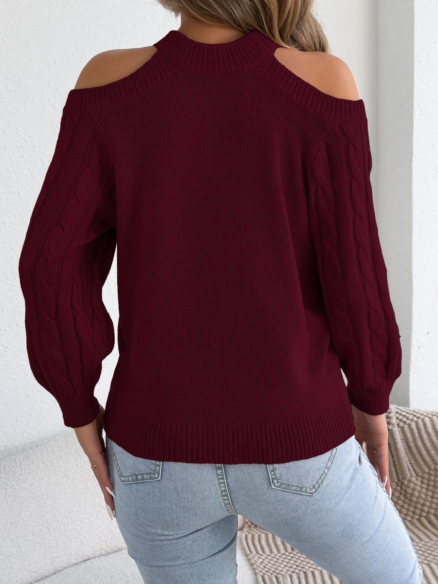 modern pullover sweater in orange with mock neck