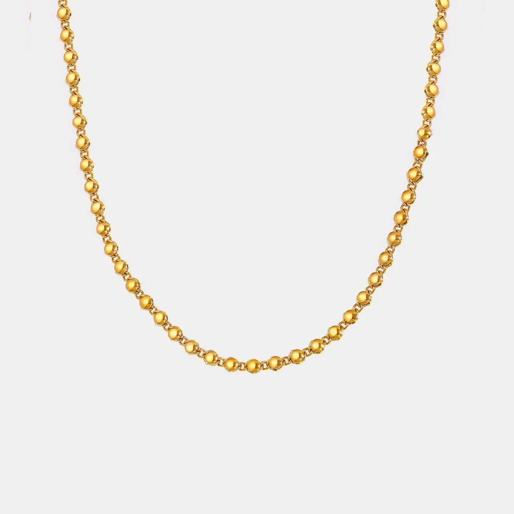 Gold orb chain necklace with 18K gold plating