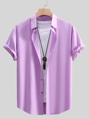 classic button-up shirt in French Blue with collared