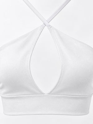 Black halter top with backless and sleeveless
