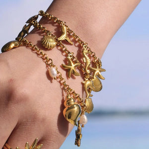 18K Gold-Plated, Stainless Steel Care instructions: Avoid wearing during exercis bracelet in Gold with straight silhouette