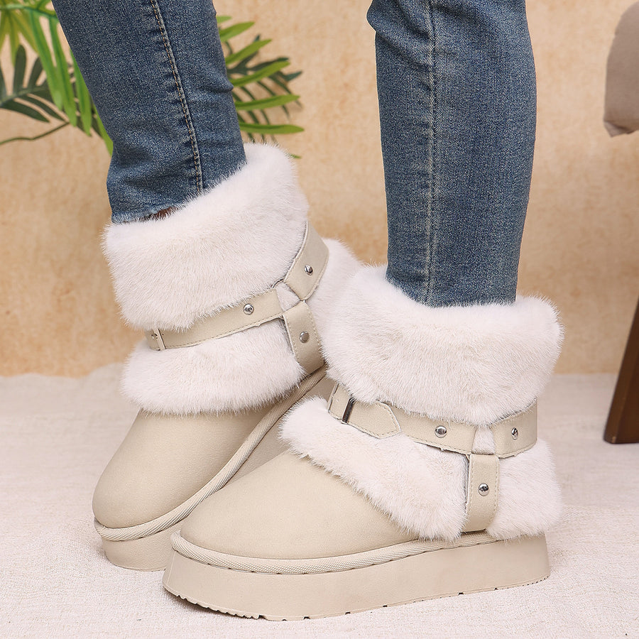 Polyester,Fluff,Rubber Imported Size &amp boots in black with chunky silhouette