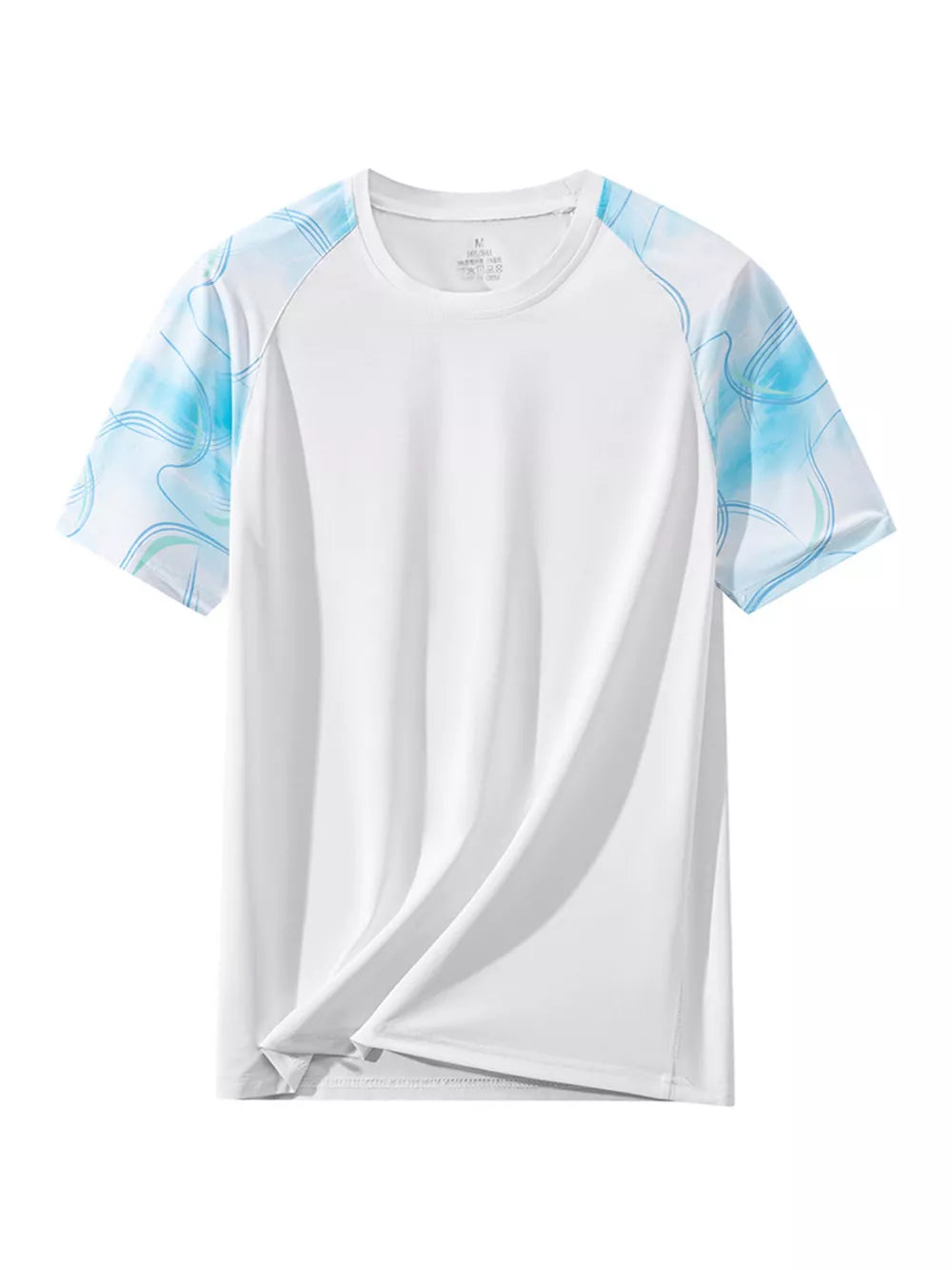 Men's Plus Size Color Block T-shirt in Light Blue