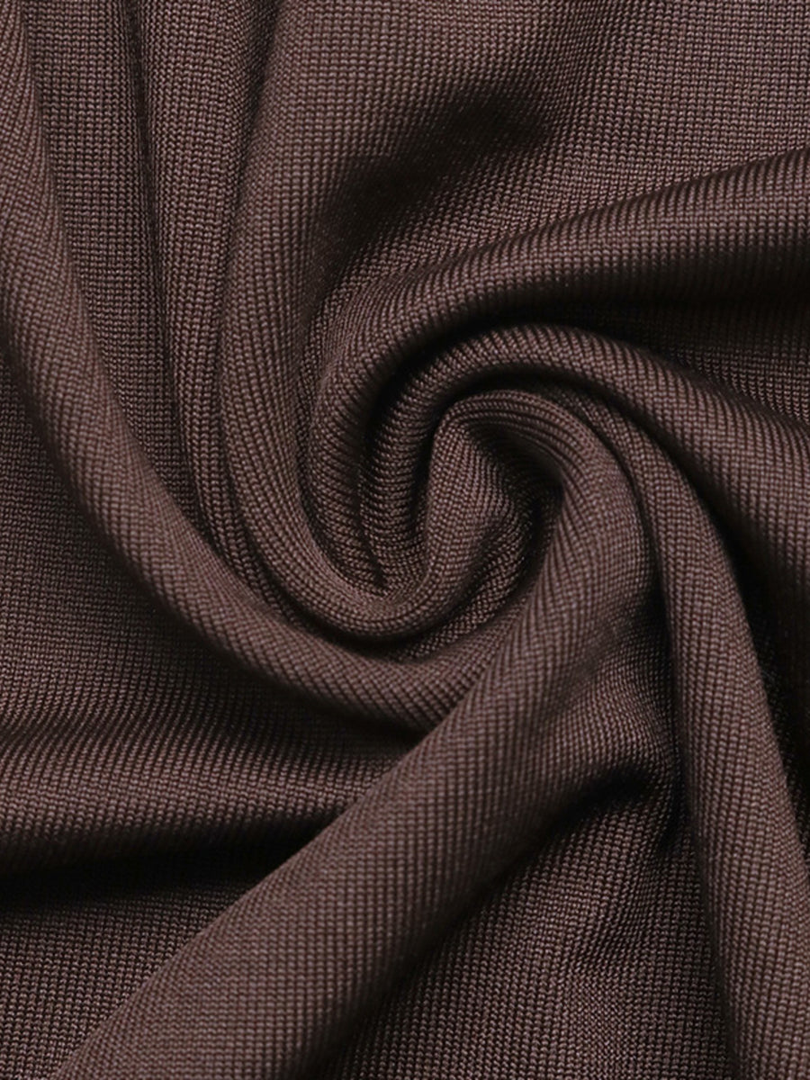 maxi dress in Coffee Brown with ruched and maxi