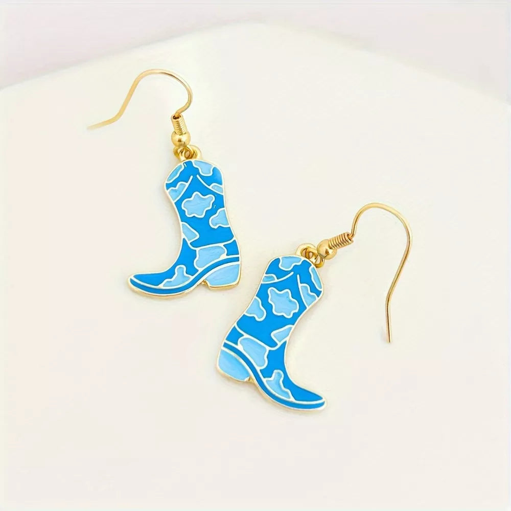 earrings featuring cow print in Black with 18K Gold-Plated, Alloy, Resin Care instructions: Avoid wearing during exercise