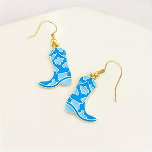 earrings featuring cow print in Black with 18K Gold-Plated, Alloy, Resin Care instructions: Avoid wearing during exercise