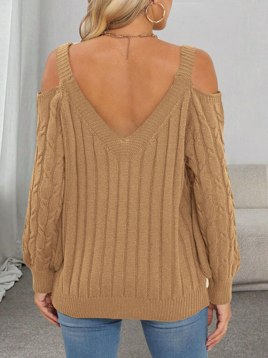 pullover sweater featuring cable knit in Rice White with 100% polyester Care instructions: Machine wash cold texture