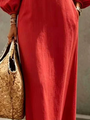 bohemian maxi dress in Sea Green with v-neck