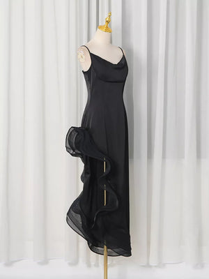Spaghetti Strap Ruffle Slit Maxi Dress option 5