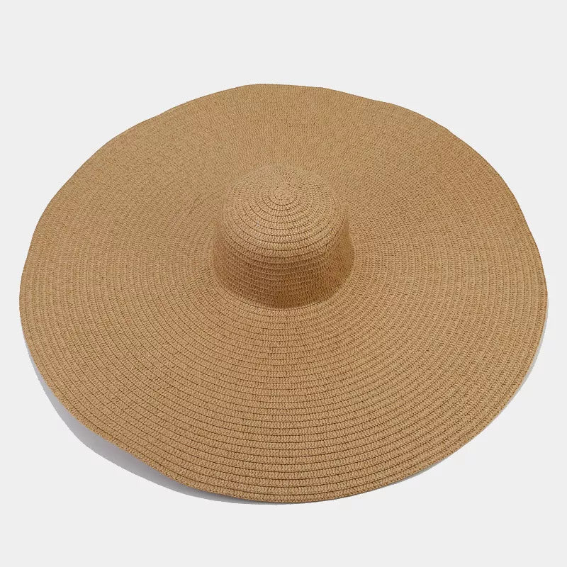 straw weaving Imported Size &amp hat in Brown with oversized silhouette