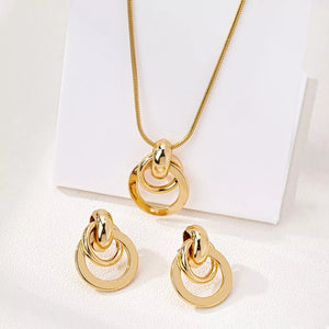 18k Gold-plated Earrings And Pendant Necklace Set in Gold with 18K gold-plated