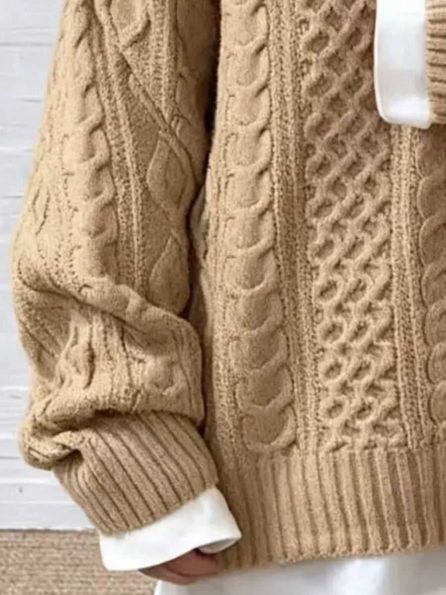 classic pullover sweater in Pink with v-neck