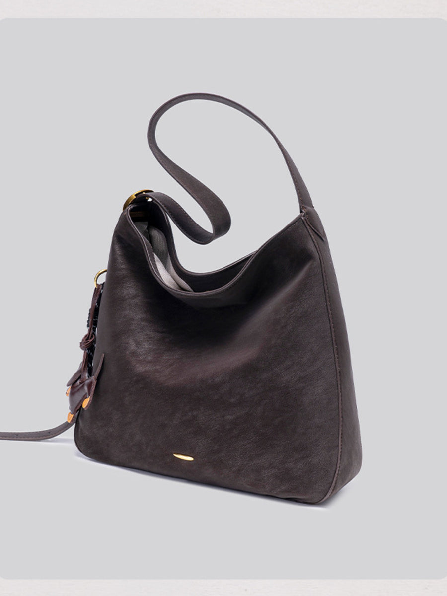 dark brown with handbag with shoulder strap