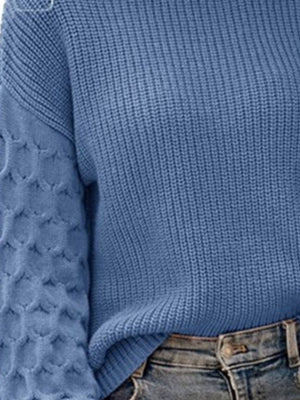 Terracotta relaxed pullover sweater with crew neck