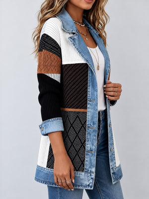 Khaki relaxed cardigan with collared