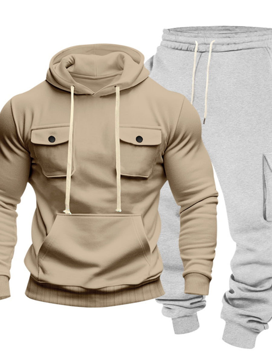 athleisure tracksuit in Black with hooded