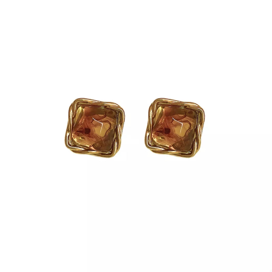 earrings in Style B with geometric and gold-plated