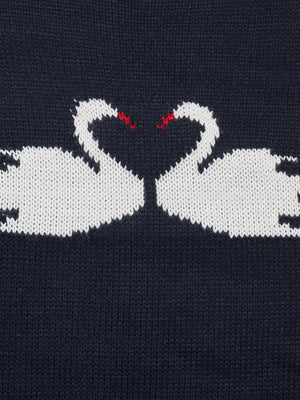 classic pullover sweater in Navy with crew neck