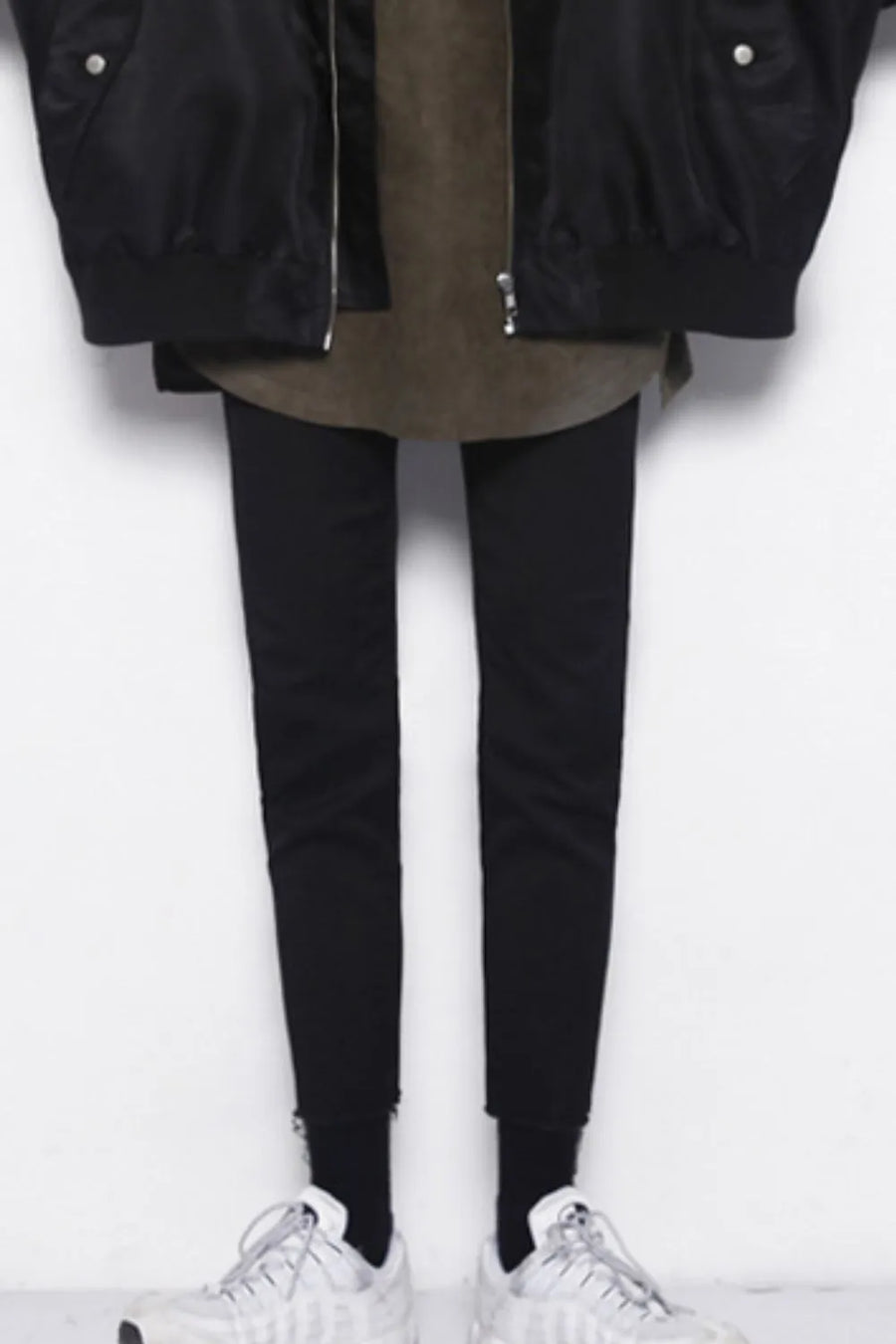 Men's dark skinny jeans with raw hem detail