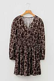 Ditsy Floral Print Split Neck Mini Dress option 7