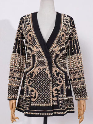 glam blazer in Silver with notch lapel