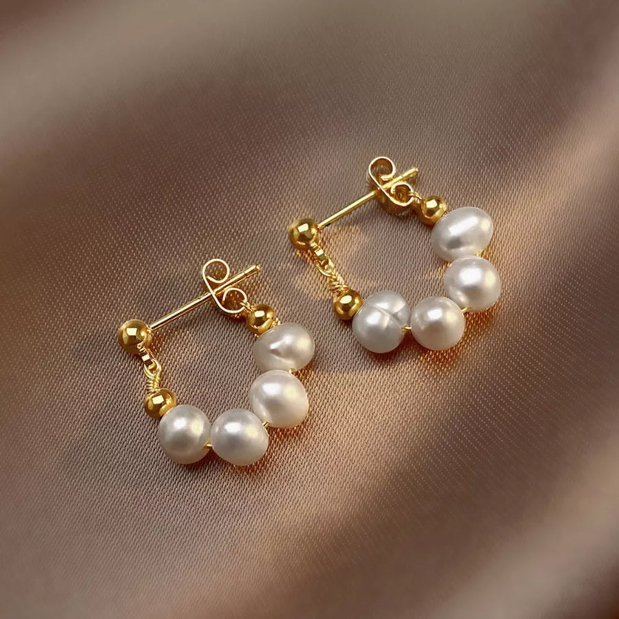 ivory earrings with mini and post-back
