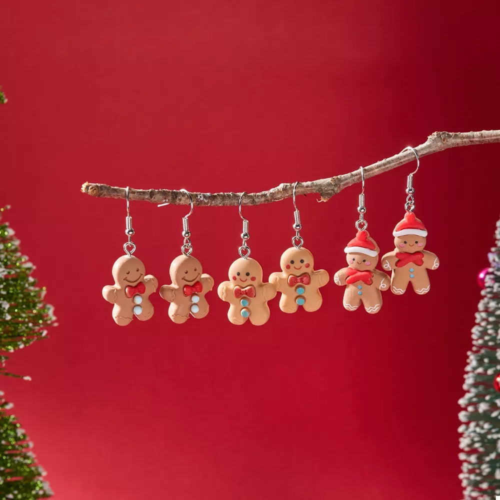 brown earrings with novelty and null