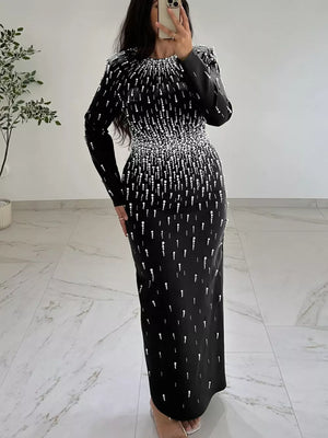 black maxi dress with maxi and pullover