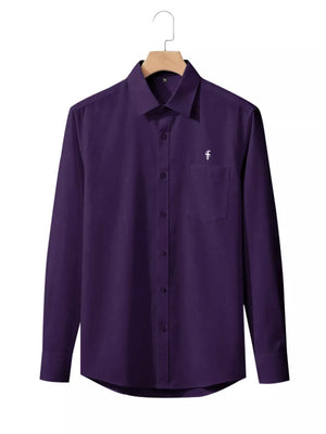 Men's Slim Fit Button Up Shirt Plus Size in Black, view 17