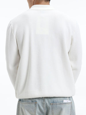 Dark Green regular pullover sweater with collared
