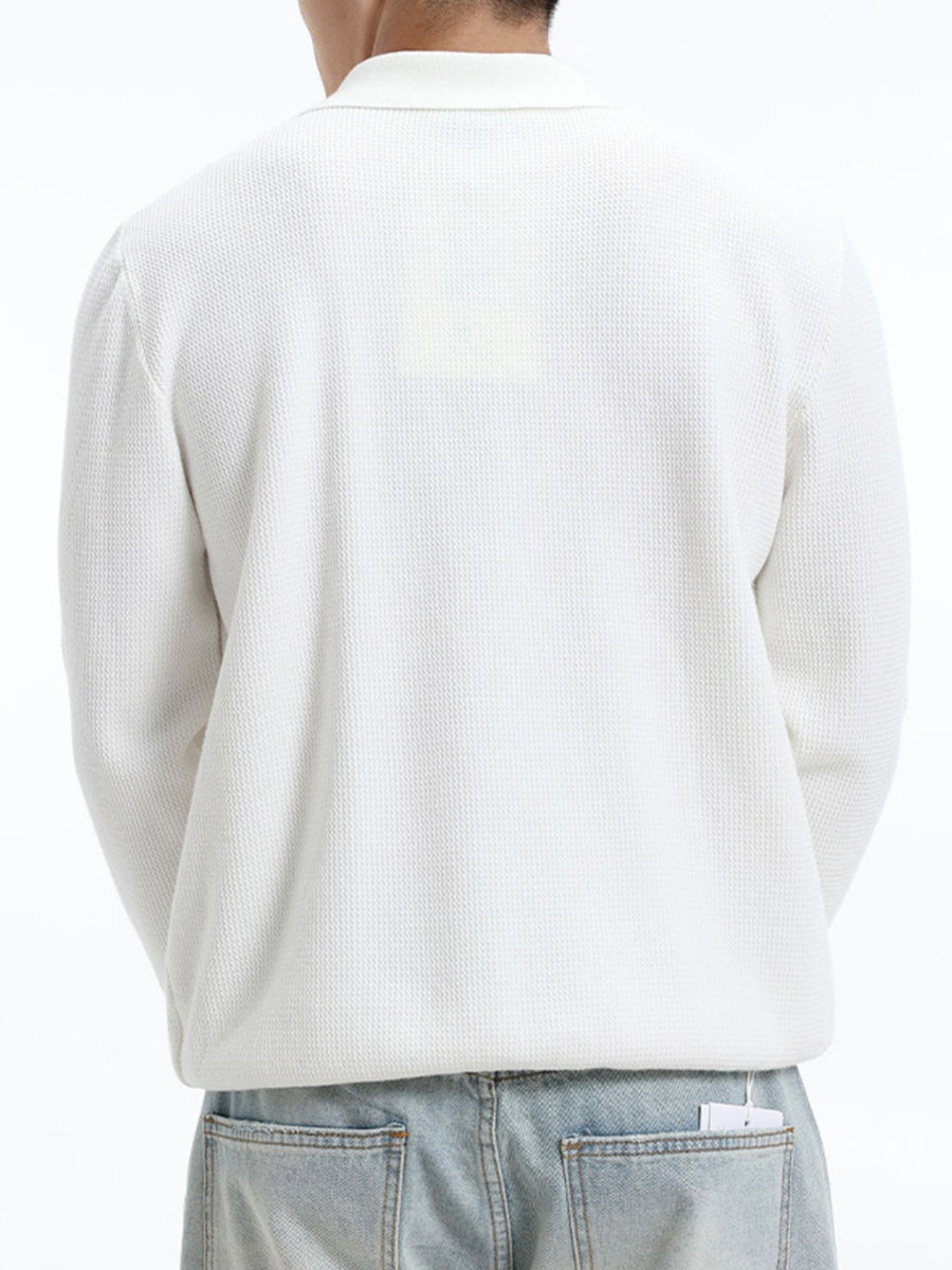 Dark Green regular pullover sweater with collared