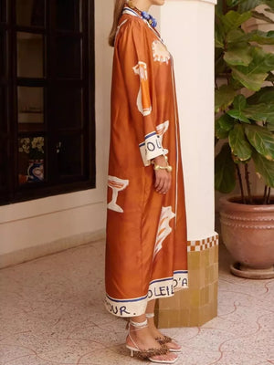100% polyester Care instructions: Machine wash cold shirt dress in Ochre with relaxed silhouette
