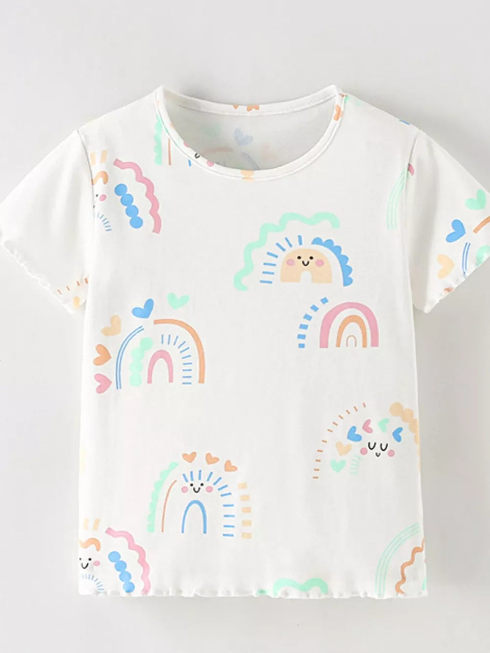 Children's Rainbow Print Short Sleeve T-shirt in this colorway