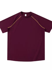 Men S Round Neck Short Sleeve T-shirt in Black
