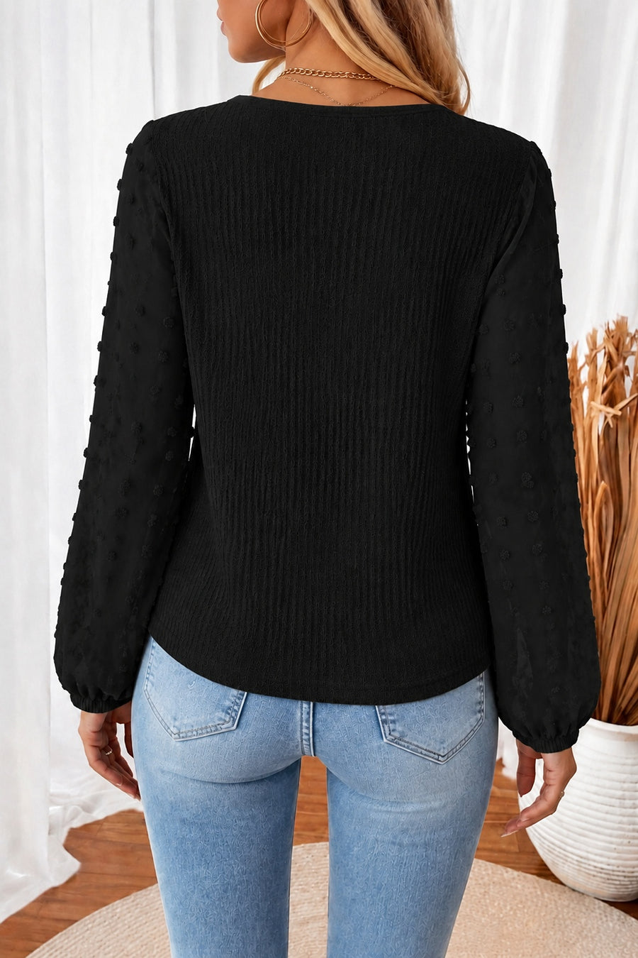 button-down shirt in Dark Green with swiss dot and ribbed
