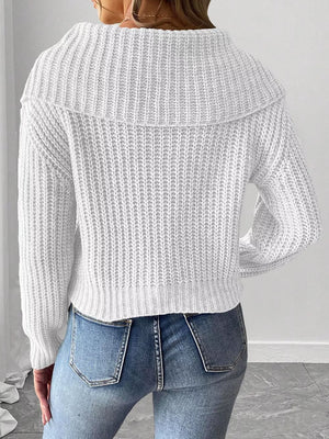 Black pullover sweater with cropped and pullover