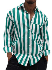 Men's Button Up Long Sleeve Shirt in Lime