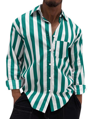 Men's Button Up Long Sleeve Shirt in Lime
