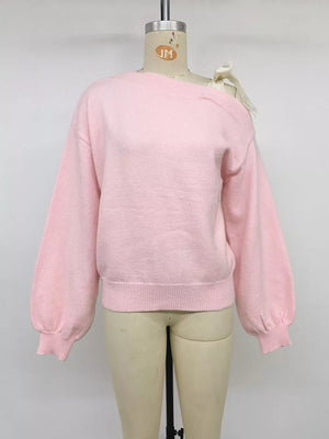 One Shoulder Bow Detail Sweater option 10