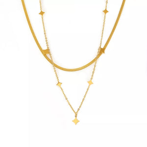 18K Gold-Plated,Titanium steel,Stainless Steel Care instructions: 1 necklace in Style B with straight silhouette
