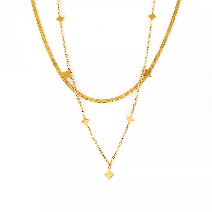 18K Gold-Plated,Titanium steel,Stainless Steel Care instructions: 1 necklace in Style B with straight silhouette