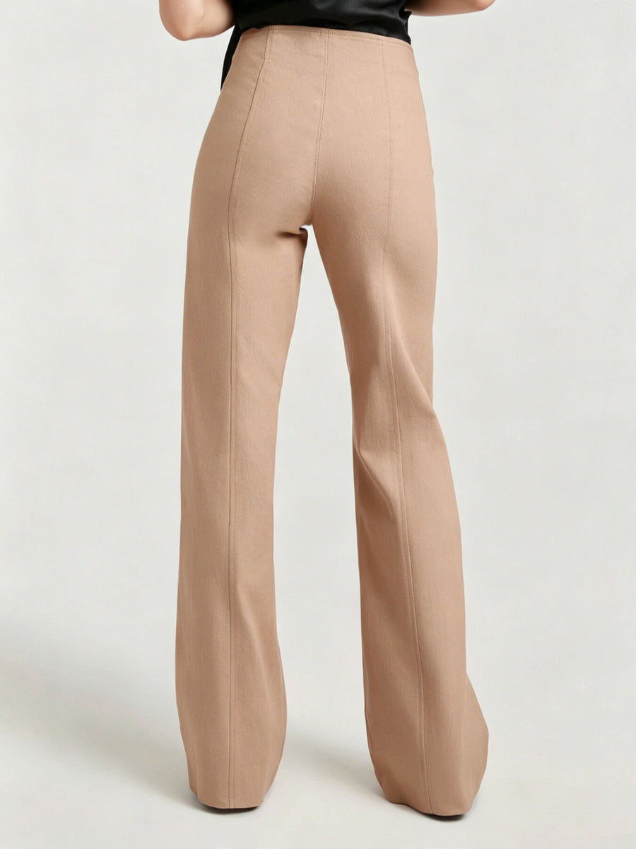 100% polyester Care instructions: Machine wash cold wide-leg pants in Khaki with flared silhouette