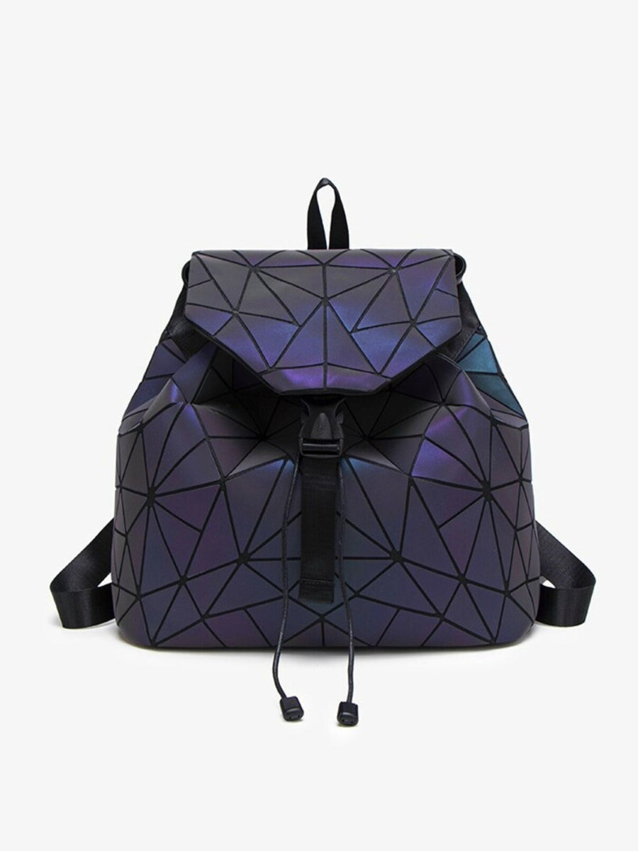 backpack featuring geometric in black with PVC Imported Size &amp texture